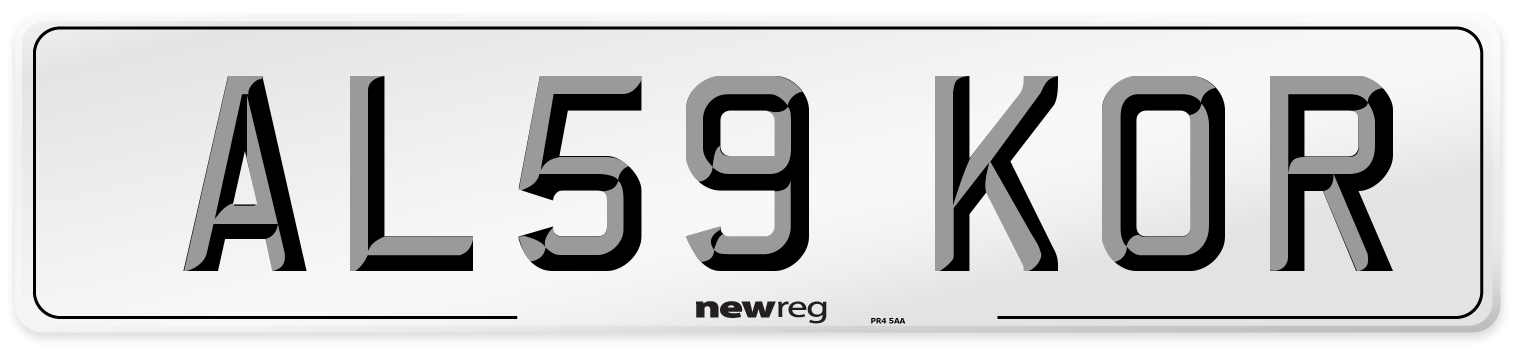 AL59 KOR Number Plate from New Reg